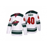 Men's adidas 2017-2018 Season Minnesota Wild #40 Devan Dubnyk Away Jersey