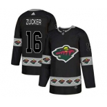 Minnesota Wild #16 Jason Zucker Black Team Logos Fashion Jersey