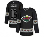 Minnesota Wild #16 Jason Zucker Black Team Logos Fashion Jersey