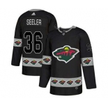 Minnesota Wild #36 Nick Seeler Black Team Logos Fashion Jersey