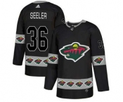 Minnesota Wild #36 Nick Seeler Black Team Logos Fashion Jersey