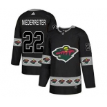 Wild #22 Nino Niederreiter Black Team Logo Fashion Stitched Hockey Jersey