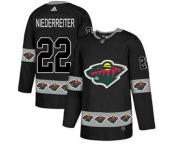 Wild #22 Nino Niederreiter Black Team Logo Fashion Stitched Hockey Jersey