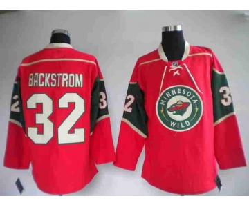 nhl jerseys minnesota wild 32# backstrom red