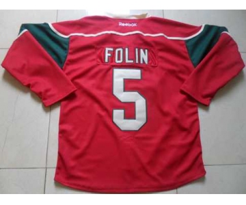 nhl jerseys minnesota wild #5 folin red