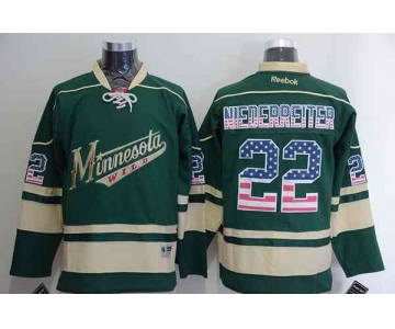 nhl jerseys minnesota wilds #22 niederreiter green[national flag version]