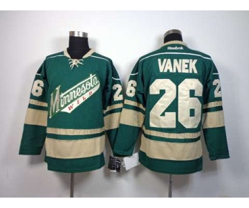 nhl jerseys minnesota wilds #26 vanek green