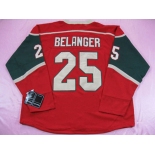 nhl minnesota wilds #25 belanger red jerseys