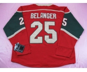 nhl minnesota wilds #25 belanger red jerseys