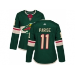 Women Adidas Minnesota Wild #11 Zach Parise Green Home Authentic Stitched NHL Jersey