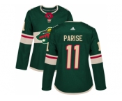 Women Adidas Minnesota Wild #11 Zach Parise Green Home Authentic Stitched NHL Jersey