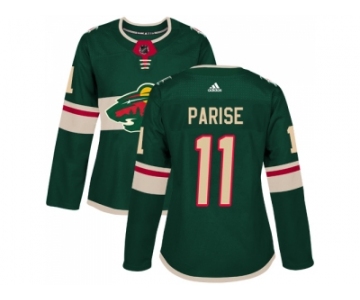 Women Adidas Minnesota Wild #11 Zach Parise Green Home Authentic Stitched NHL Jersey