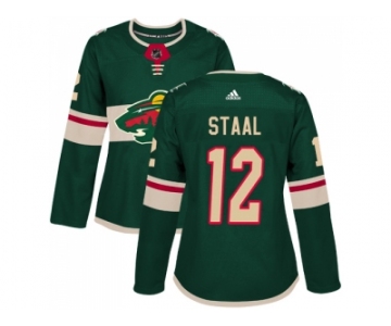 Women Adidas Minnesota Wild #12 Eric Staal Green Home Authentic Stitched NHL Jersey