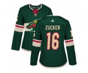 Women Adidas Minnesota Wild #16 Jason Zucker Green Home Authentic Stitched NHL Jersey