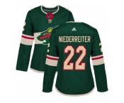 Women Adidas Minnesota Wild #22 Nino Niederreiter Green Home Authentic Stitched NHL Jersey