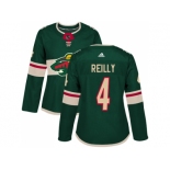 Women Adidas Minnesota Wild #4 Mike Reilly Green Home Authentic Stitched NHL Jersey