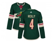 Women Adidas Minnesota Wild #4 Mike Reilly Green Home Authentic Stitched NHL Jersey