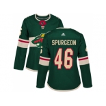 Women Adidas Minnesota Wild #46 Jared Spurgeon Green Home Authentic Stitched NHL Jersey