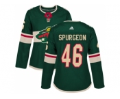 Women Adidas Minnesota Wild #46 Jared Spurgeon Green Home Authentic Stitched NHL Jersey