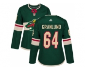 Women Adidas Minnesota Wild #64 Mikael Granlund Green Home Authentic Stitched NHL Jersey