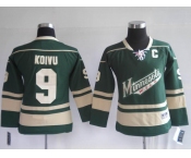 youth nhl minnesota wild #9 koivu green