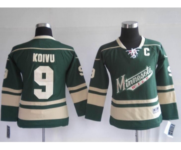 youth nhl minnesota wild #9 koivu green