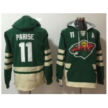 Men Minnesota Wild #11 Zach Parise Green Name & Number Pullover NHL Hoodie