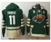 Men Minnesota Wild #11 Zach Parise Green Name & Number Pullover NHL Hoodie