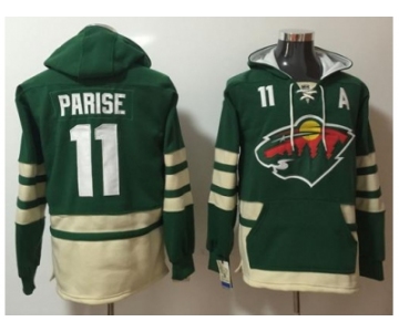 Men Minnesota Wild #11 Zach Parise Green Name & Number Pullover NHL Hoodie