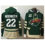 Men Minnesota Wild #22 Nino Niederreiter Green Name & Number Pullover NHL Hoodie