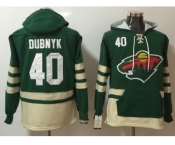 Men Minnesota Wild #40 Devan Dubnyk Green Name & Number Pullover NHL Hoodie