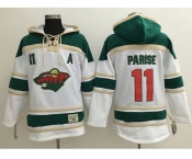 Minnesota Wild #11 Zach Parise White Sawyer Hooded Sweatshirt Stitched NHL Jersey