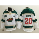 Minnesota Wild #20 Ryan Suter White Sawyer Hooded Sweatshirt Stitched NHL Jersey