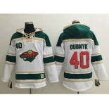 Minnesota Wild #40 Devan Dubnyk White Sawyer Hooded Sweatshirt Stitched NHL Jersey