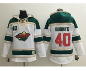 Minnesota Wild #40 Devan Dubnyk White Sawyer Hooded Sweatshirt Stitched NHL Jersey