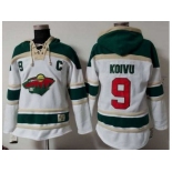 Minnesota Wild #9 Mikko Koivu White Sawyer Hooded Sweatshirt Stitched NHL Jersey