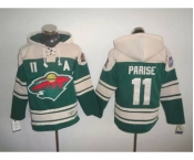 nhl jerseys minnesota wild #11 parise green[pullover hooded sweatshirt][patch A][parise]