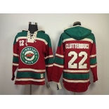 nhl jerseys minnesota wild #22 clutterbuck red [pullover hooded sweatshirt]