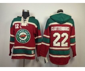 nhl jerseys minnesota wild #22 clutterbuck red [pullover hooded sweatshirt]