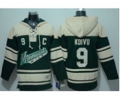 nhl jerseys minnesota wild #9 koivu cream-green[pullover hooded sweatshirt][patch C]