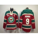 nhl jerseys minnesota wild #9 koivu red [pullover hooded sweatshirt](C)