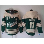 nhl jerseys minnesota wilds #11 parise cream-green[pullover hooded sweatshirt][patch A][parise]