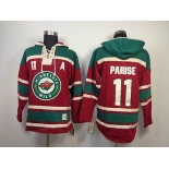 nhl jerseys minnesota wilds #11 parise red [pullover hooded sweatshirt](A)