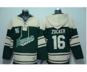 nhl jerseys minnesota wilds #16 zucker cream-green[pullover hooded sweatshirt]