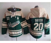 nhl jerseys minnesota wilds #20 suter cream-green[pullover hooded sweatshirt][patch A][suter]