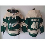 nhl jerseys minnesota wilds #40 dubnyk cream-green[pullover hooded sweatshirt]