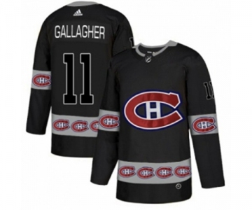 Adidas Montreal Canadiens #11 Brendan Gallagher Authentic Black Team Logo Fashion NHL Jersey