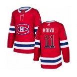 Adidas Montreal Canadiens #11 Saku Koivu Authentic Red Drift Fashion NHL Jersey