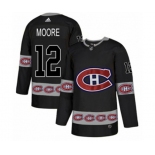 Adidas Montreal Canadiens #12 Dickie Moore Authentic Black Team Logo Fashion NHL Jersey