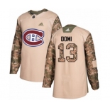 Adidas Montreal Canadiens #13 Max Domi Authentic Camo Veterans Day Practice NHL Jersey